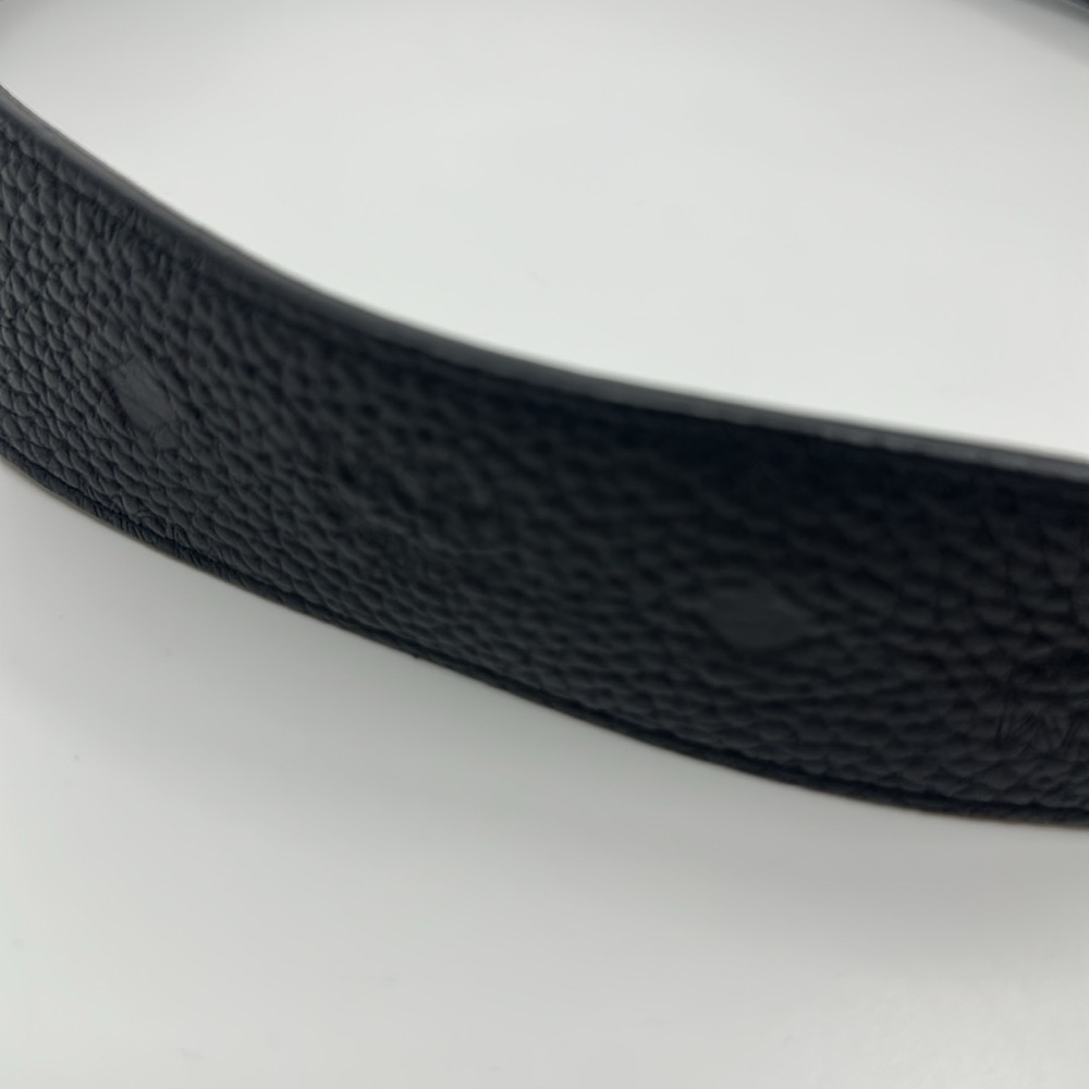 MCM Black Leather Reversible Belt with Silver M Buckle - Picture 4 of 16